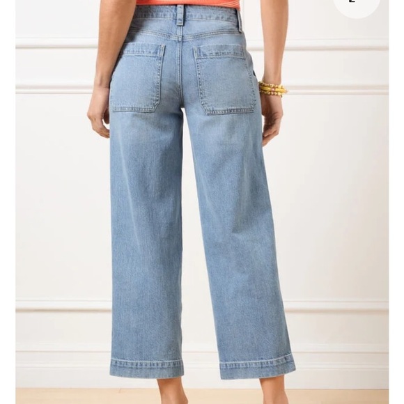 Talbots jeans Straight Crop denim Milania wash size 12 P - Picture 2 of 8